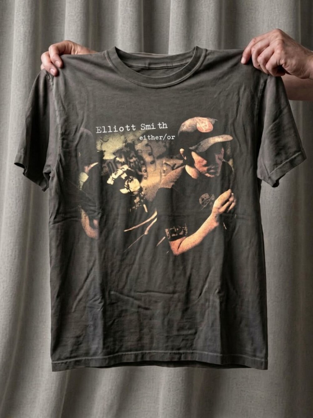 Elliott Smith Either Or T-Shirt 90s Indie Folk Music Merch Band Tee New